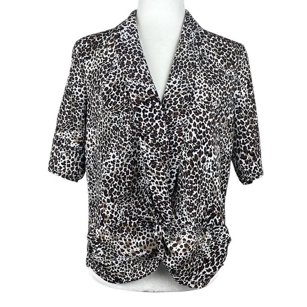1.State Modern Rebel Leopard Print Hi Low Hem Blouse S